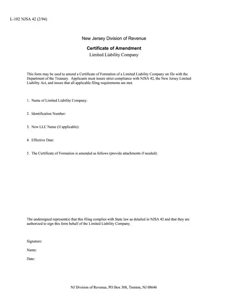 nj certificate of amendment online Preview on Page 1
