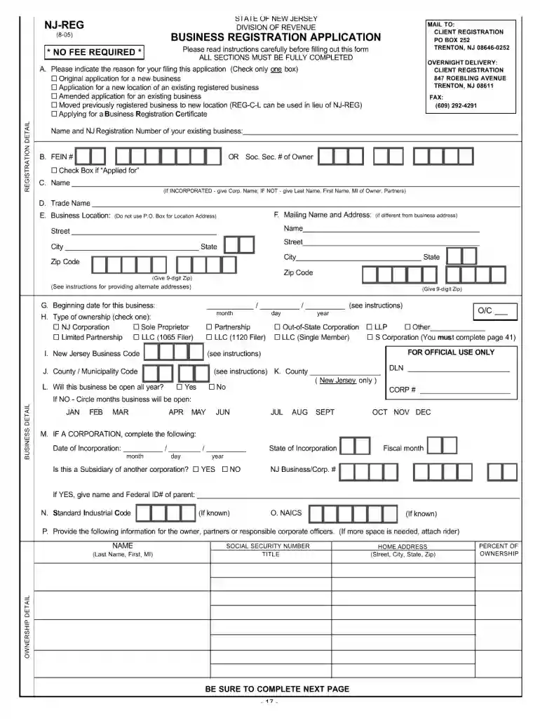 form nj reg Preview on Page 1