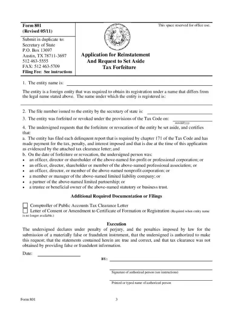 801 reinstatement Preview on Page 1