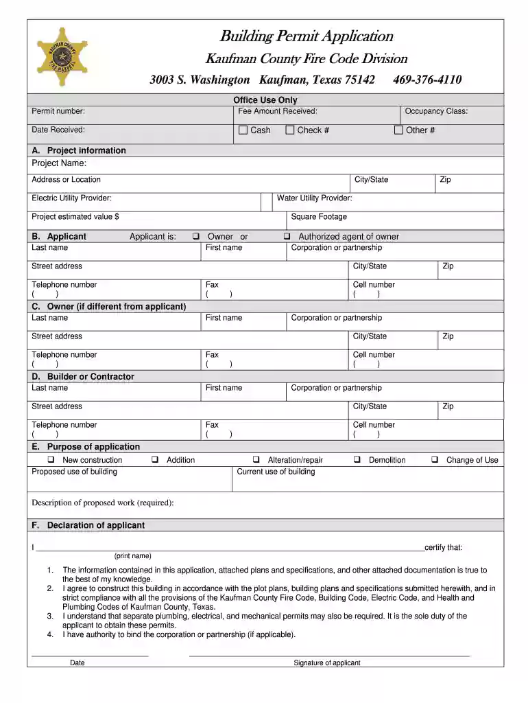 kaufman county permits Preview on Page 1