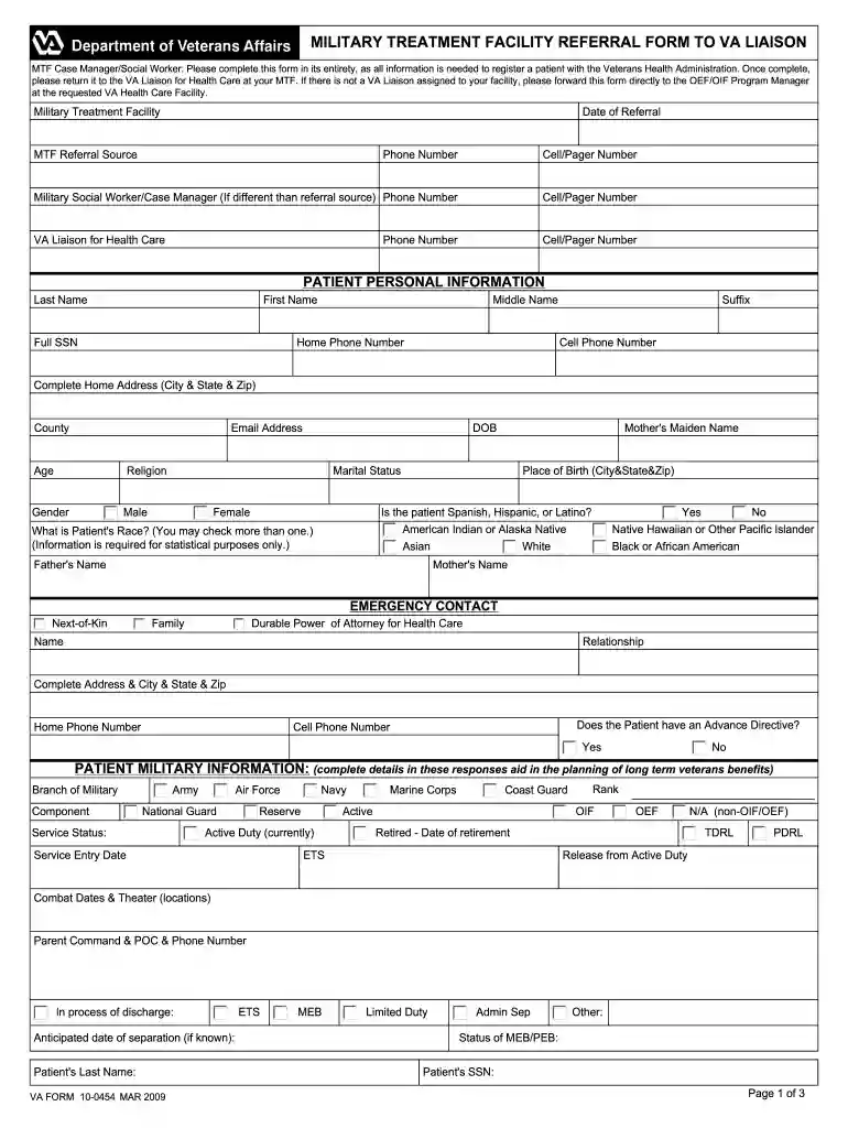 va form 10 7080 Preview on Page 1