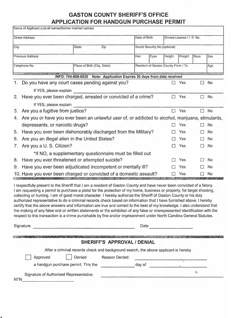 gun purchase permit Preview on Page 1