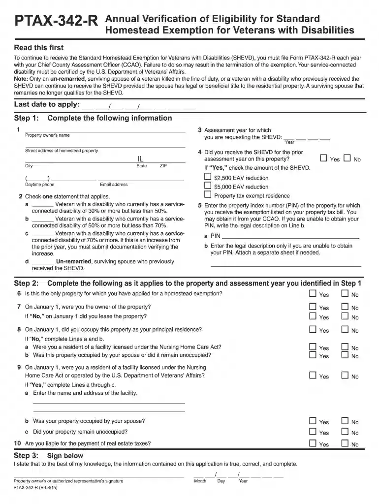 ptax 342 r 2015-2019 form - mercercountyil Preview on Page 1