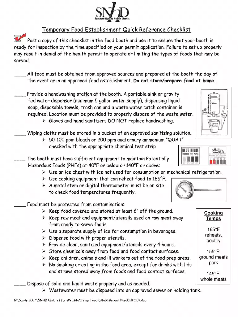 food permit application Preview on Page 1