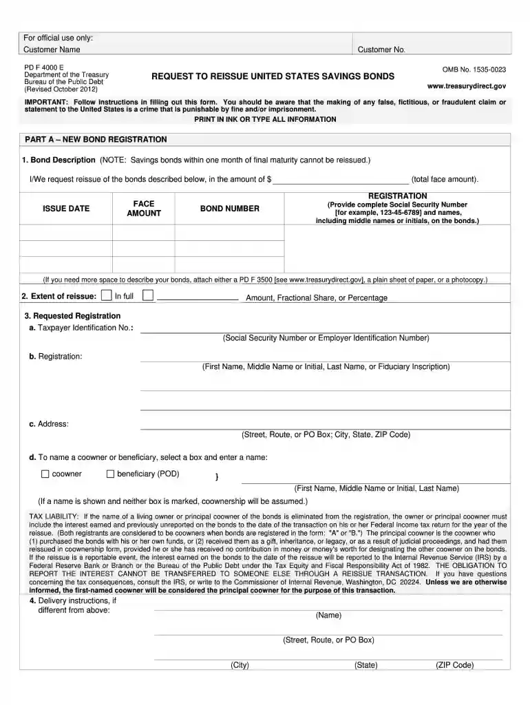 pd form 4000 2012 Preview on Page 1