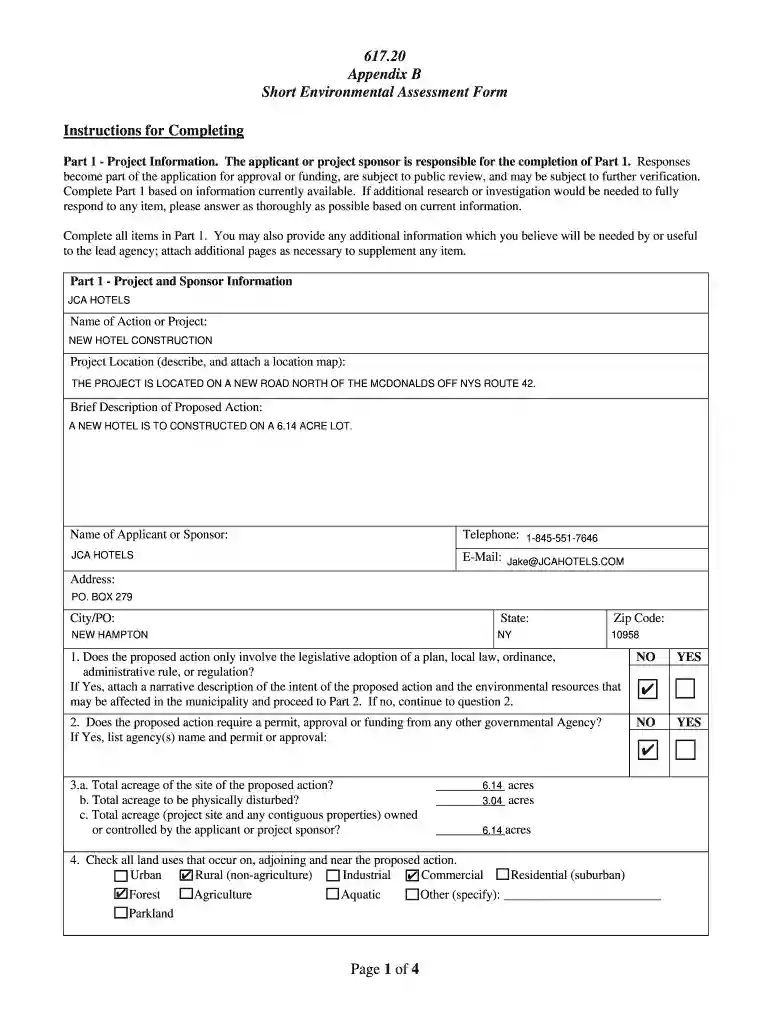 environmental assessment form Preview on Page 1