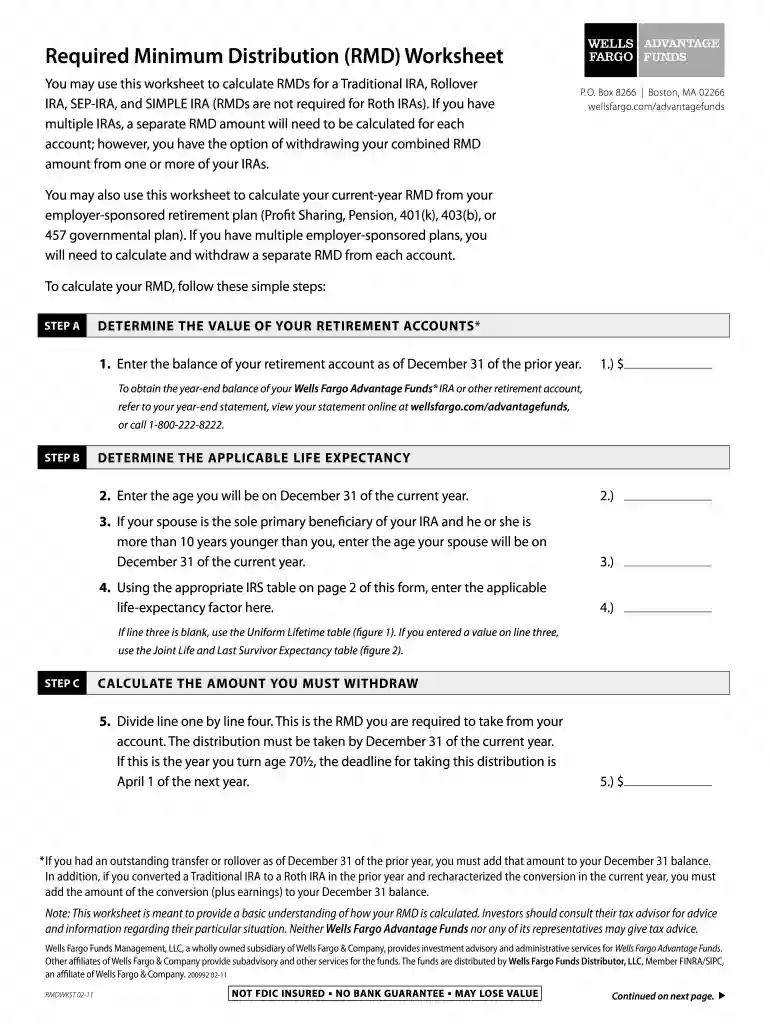 wells fargo ira distribution form Preview on Page 1