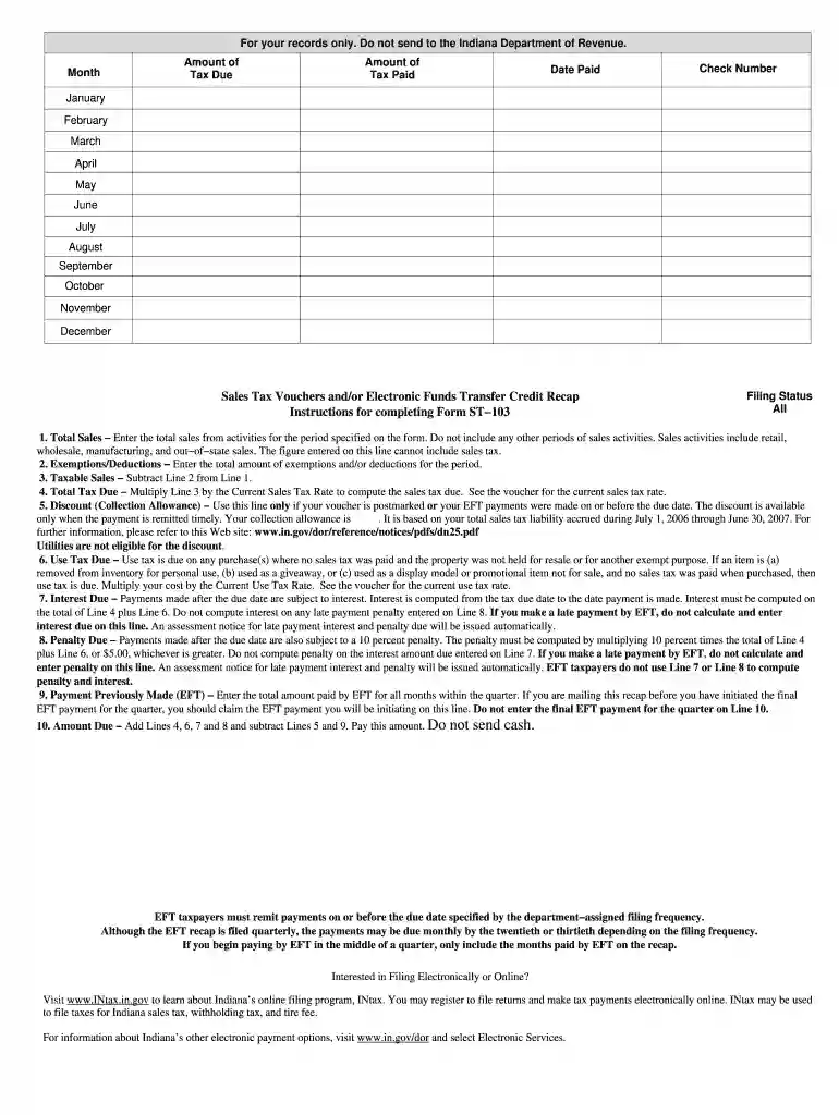 Sales Tax Vouchers and or Electronic Funds Transfer Credit Recap - ai Preview on Page 1