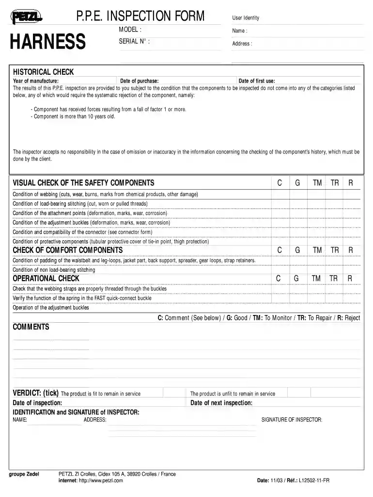 ppe inspection form Preview on Page 1
