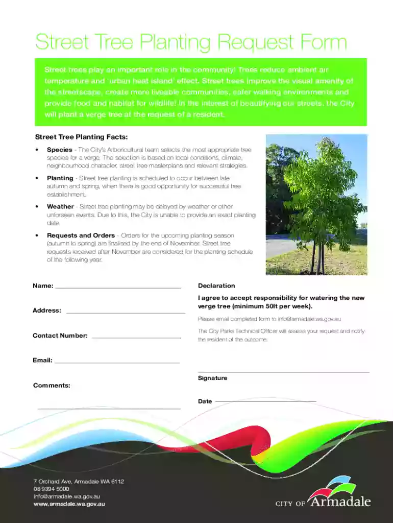 Verge tree planting application formxls Preview on Page 1