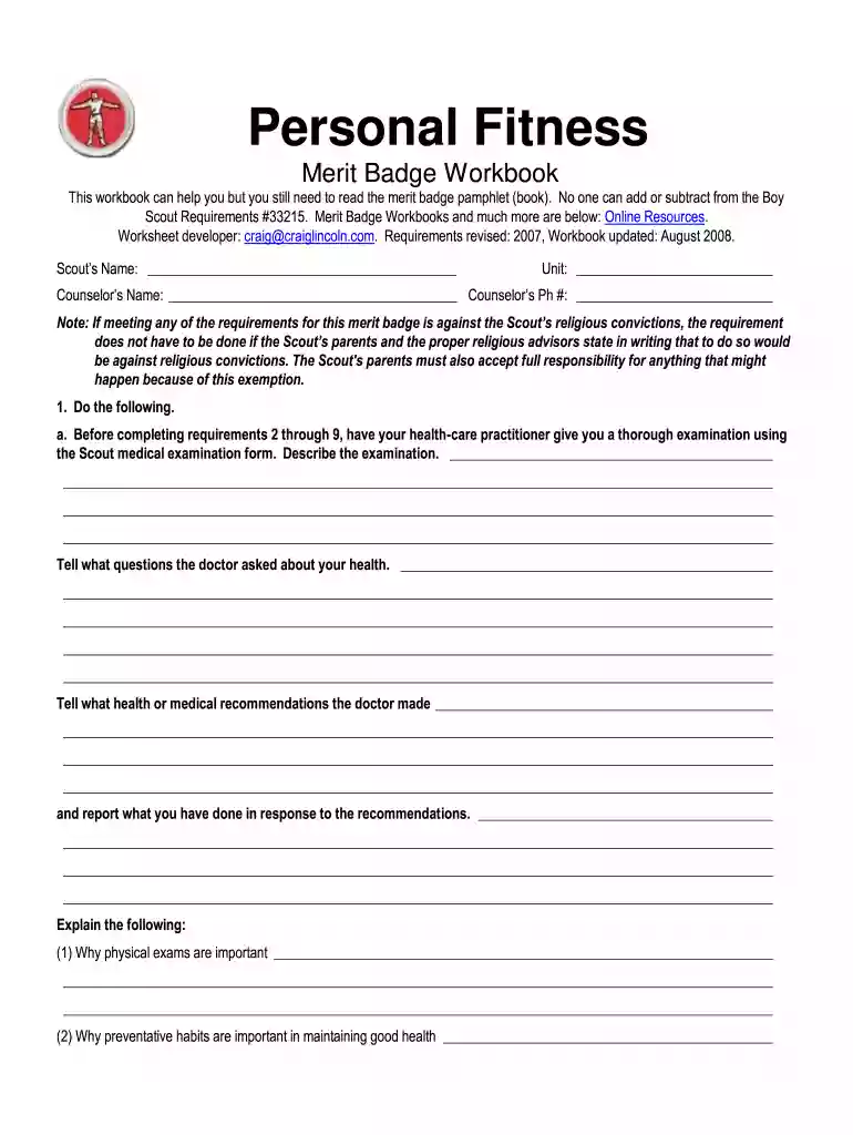 merit badge worksheets Preview on Page 1