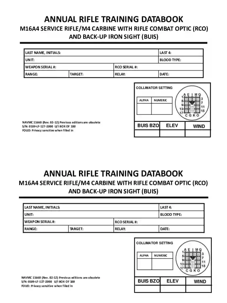 usmc m16a2 rifle data book Preview on Page 1