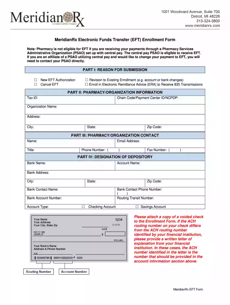 eft sign up form Preview on Page 1