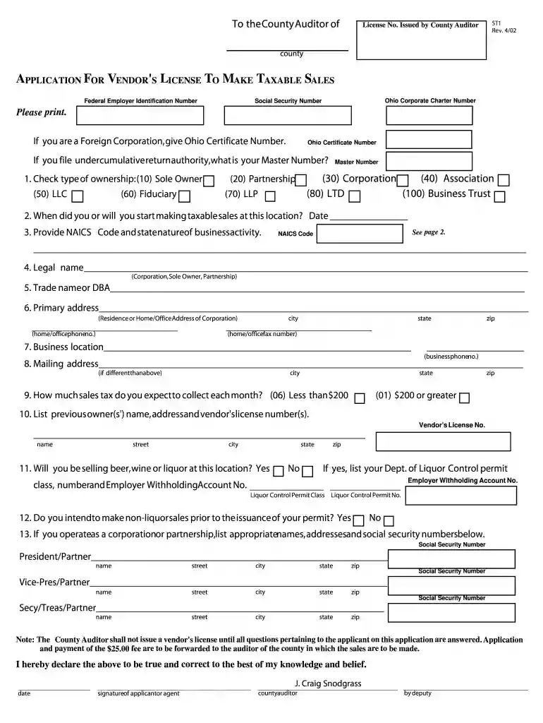 ohio seller's permit Preview on Page 1