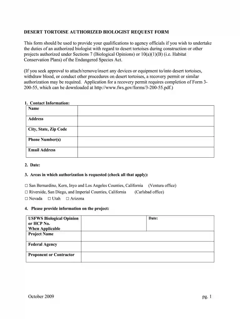 biologist form Preview on Page 1