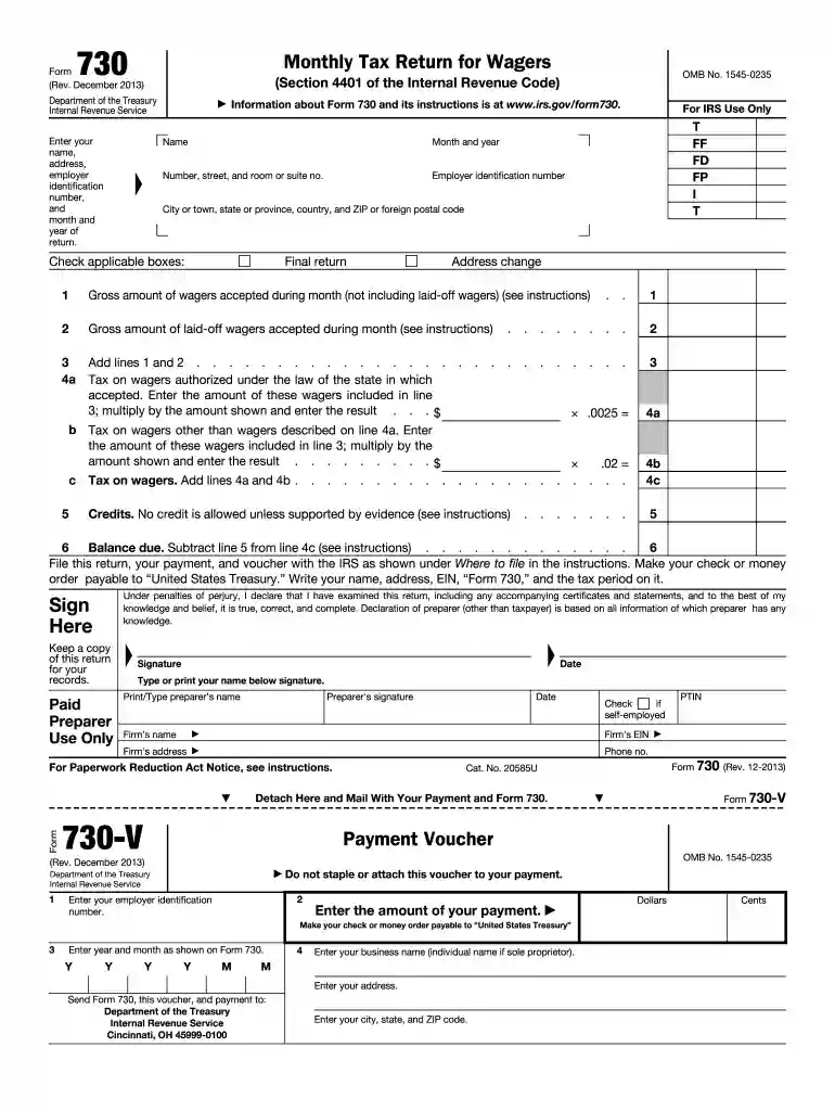 form 730 Preview on Page 1