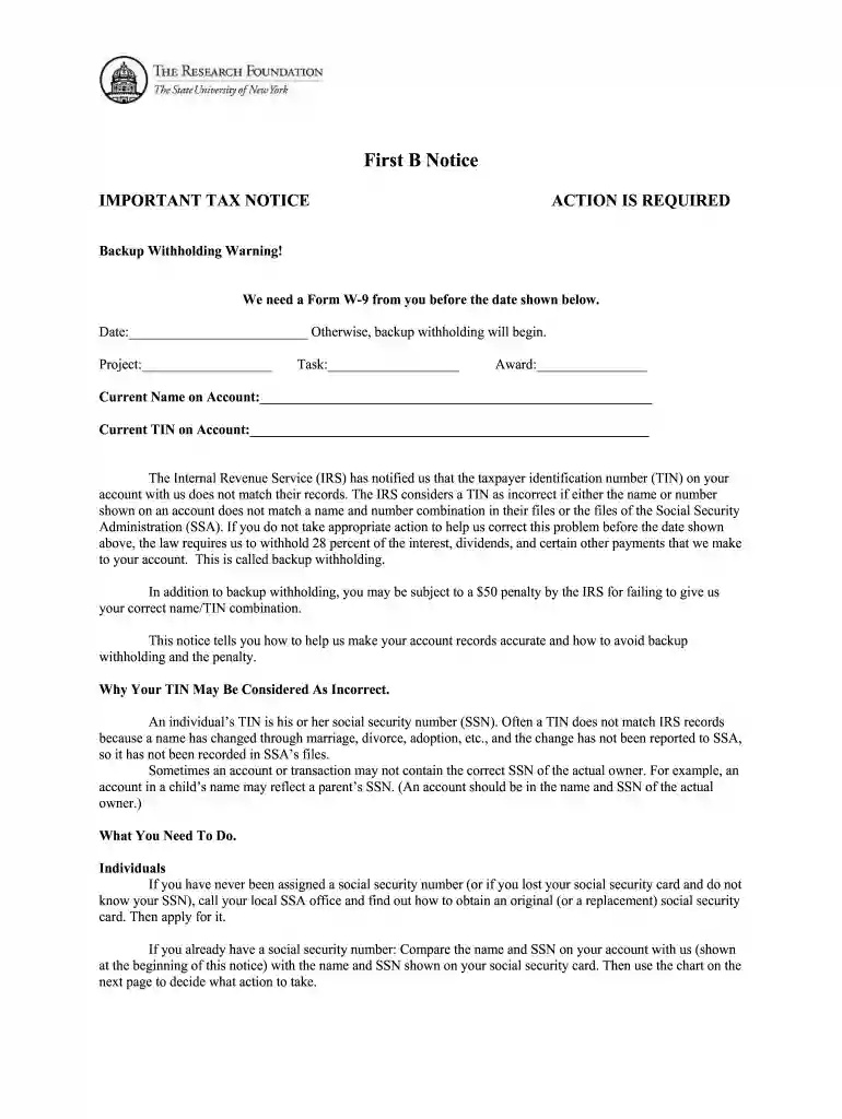 first b notice form template word Preview on Page 1