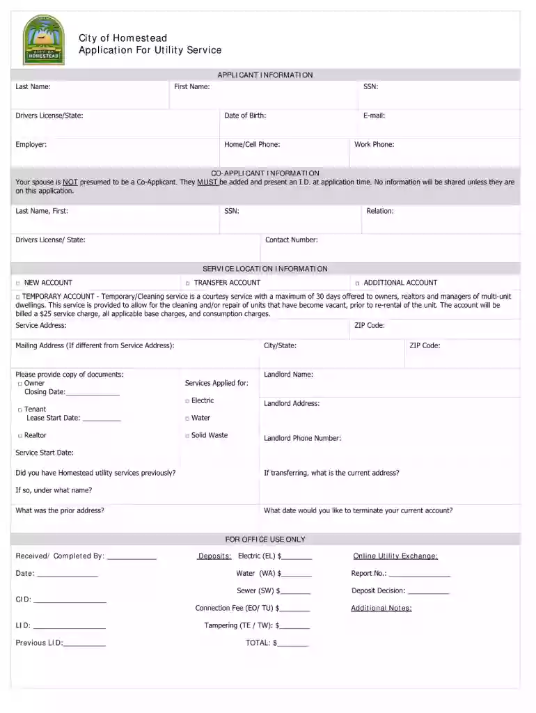 city of homestead start stop Preview on Page 1
