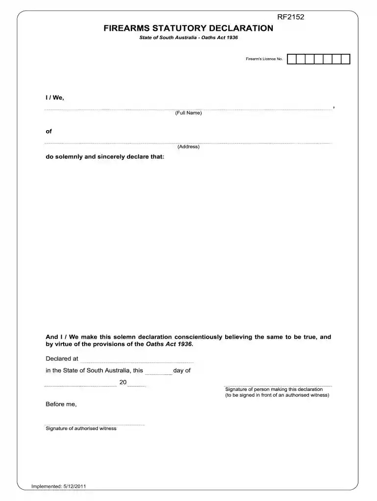statutory declaration sample letter for australia Preview on Page 1