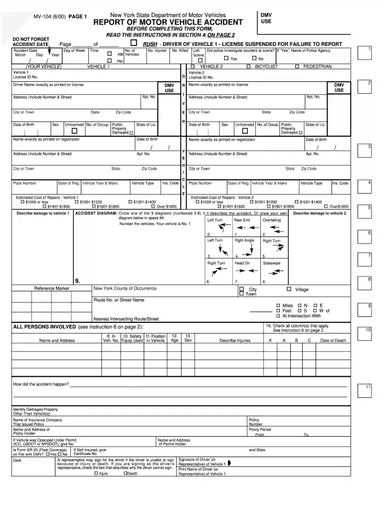 mv 104 form printable Preview on Page 1