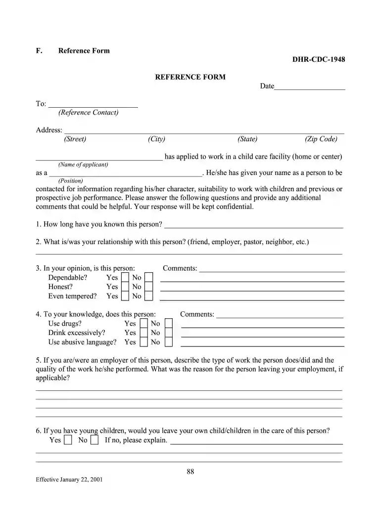 dhr cdc 1948 reference form Preview on Page 1