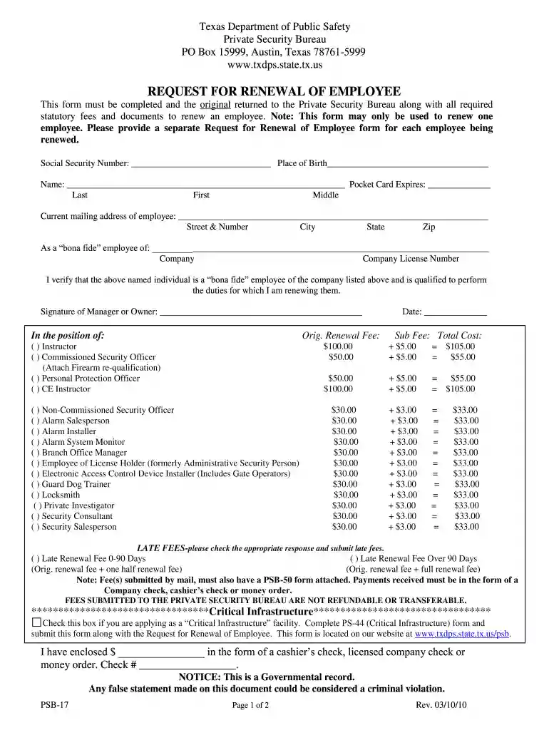 tops security license renewal Preview on Page 1