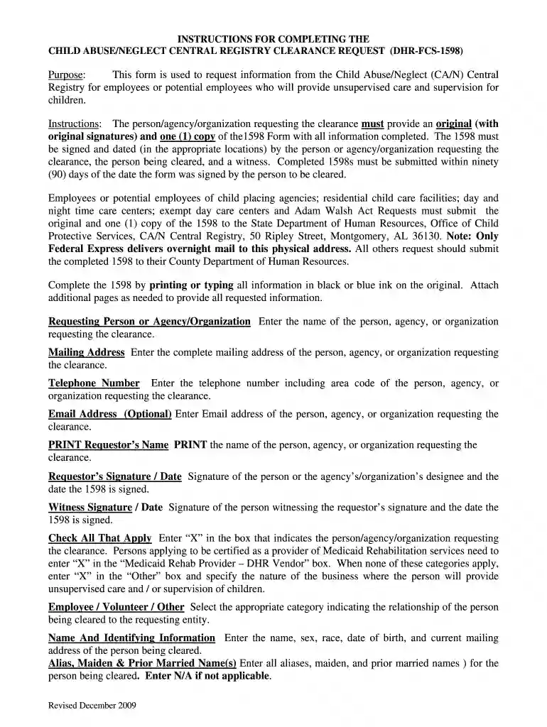 dhr form 1598 instructions Preview on Page 1