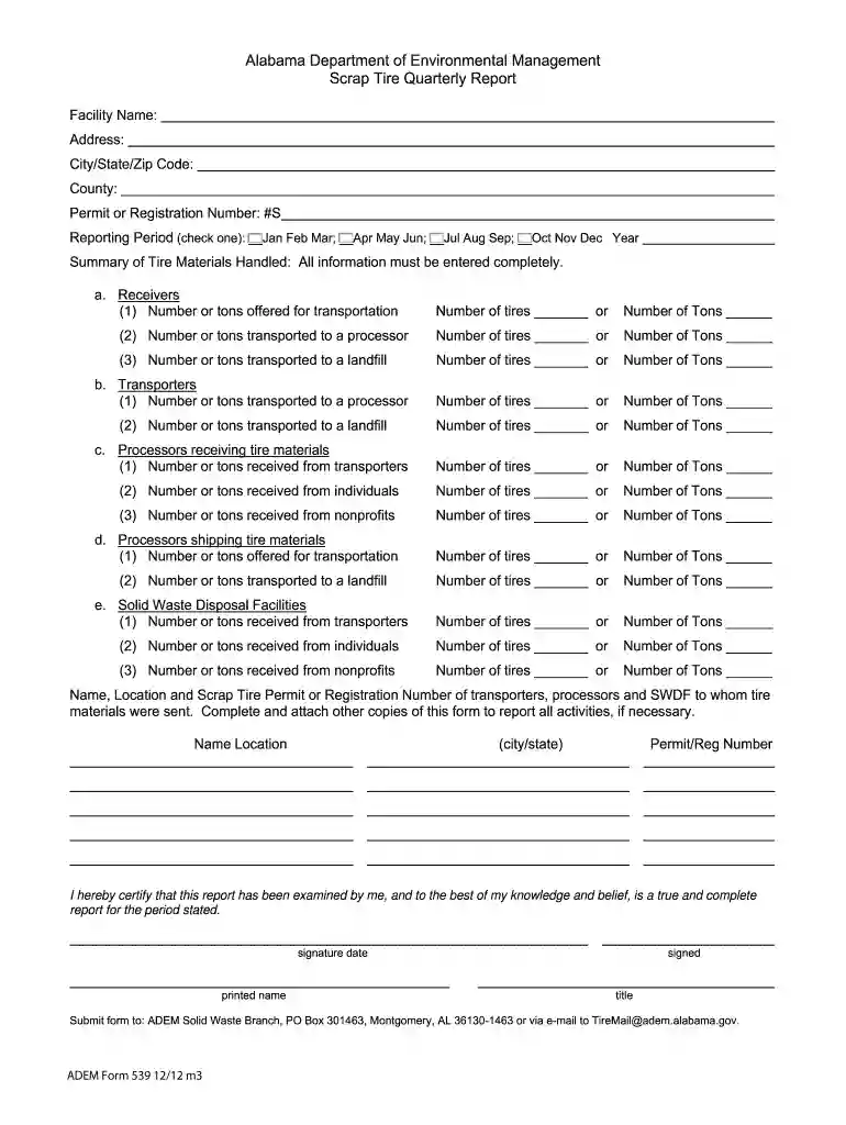 adem form 539 Preview on Page 1