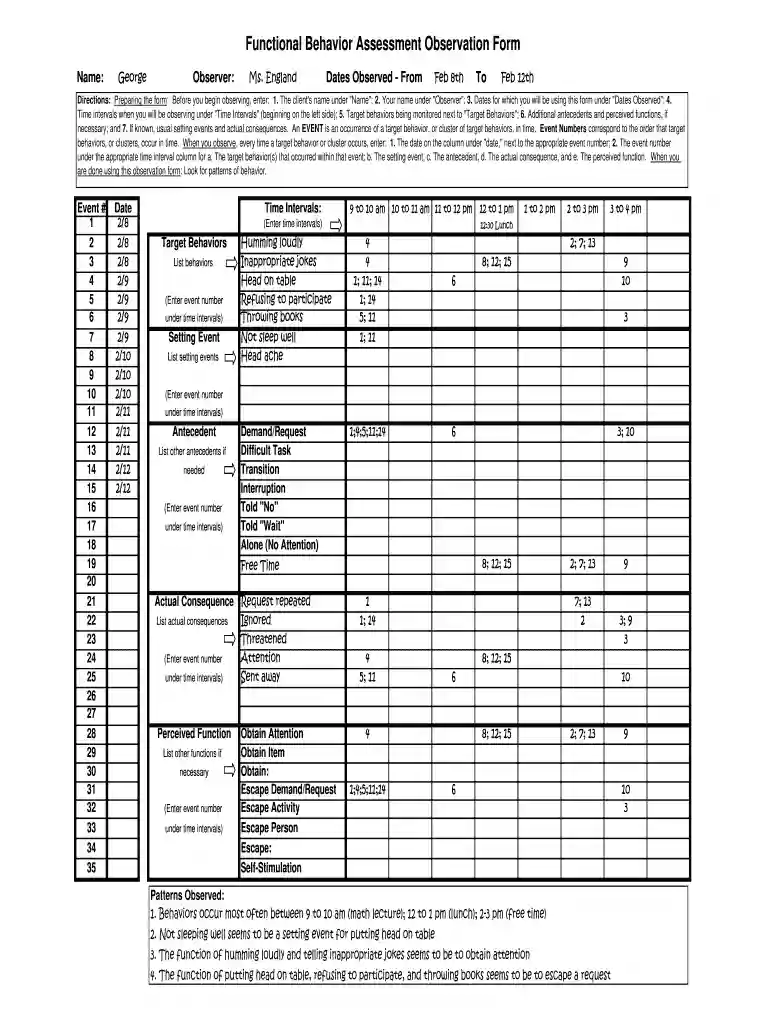 aba assessment template Preview on Page 1