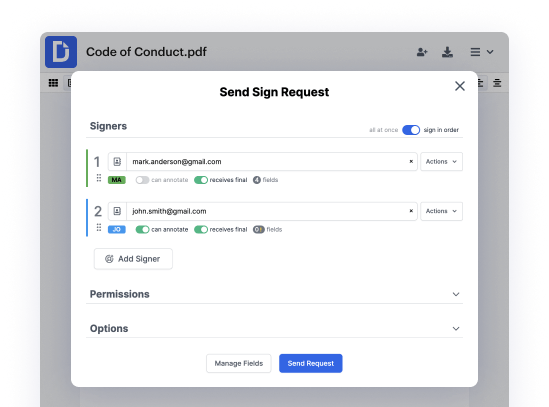 Sign eSignatures