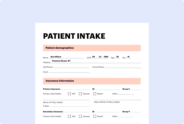 Patient intake