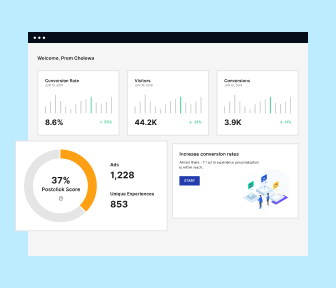 Optimize your visitors’ experience with fast-loading landing pages that build engagement, increase ads' Quality Score, and improve ad ranking.