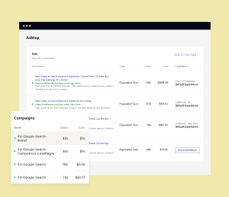 Connect your accounts in seconds to visualize your ad campaigns and monitor ads, ad groups, and landing page experiences. Share real-time updates to keep ad changes synced across every page.