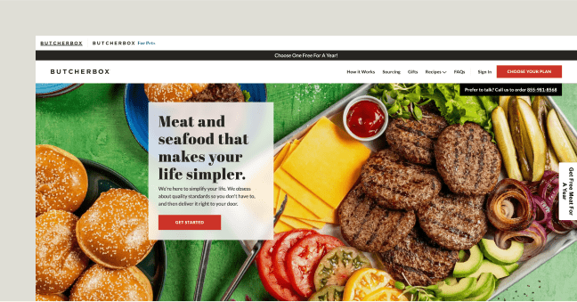This image shows a landing page headline example