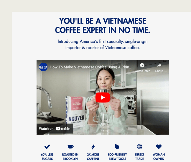 This image shows a video on the landing page hero section