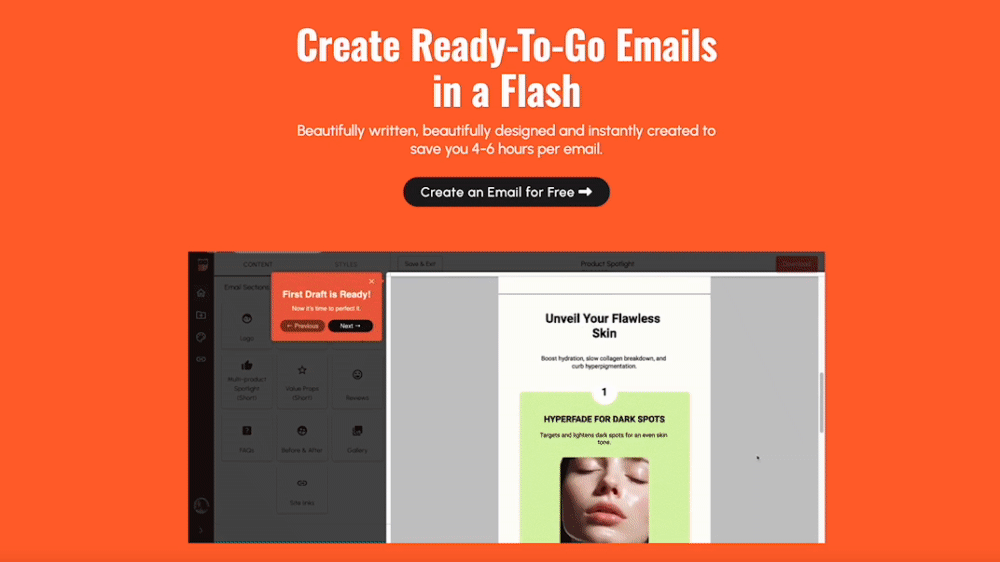 This image shows a gif on the landing page hero section