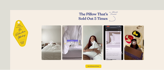This image shows another example of user-generated content on a landing page.