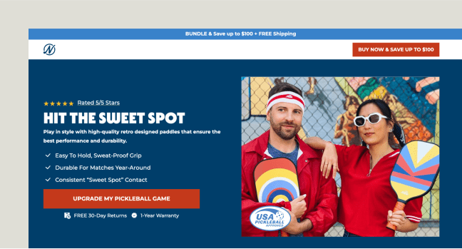 This image shows a landing page headline and a CTA button
