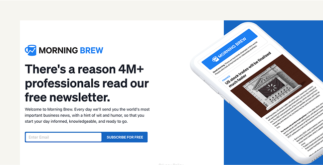 This image shows a squeeze page example