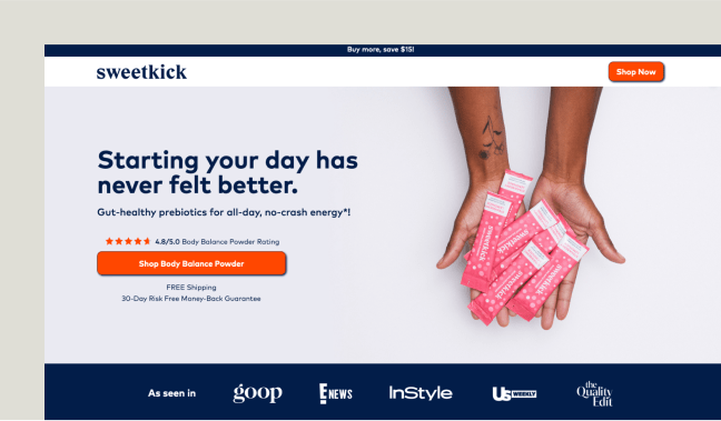 This image shows how a landing page is different from a homepage