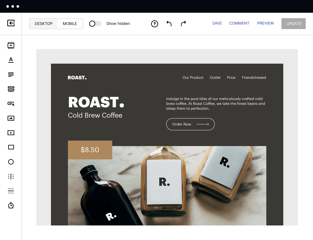 HTML/CSS optimized mission and vision page template | Instapage