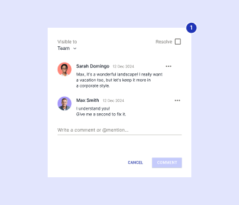 Instapage collaboration capabilities bring your entire team together to speed up the process of landing page review, approval, and launch. No more frustrating and unnecessary revisions or edits scattered across emails. Provide instant feedback, conduct real-time page edits, and securely share your pages with outside stakeholders.