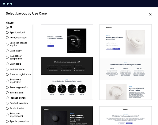 Multiple layouts for any industry and goal